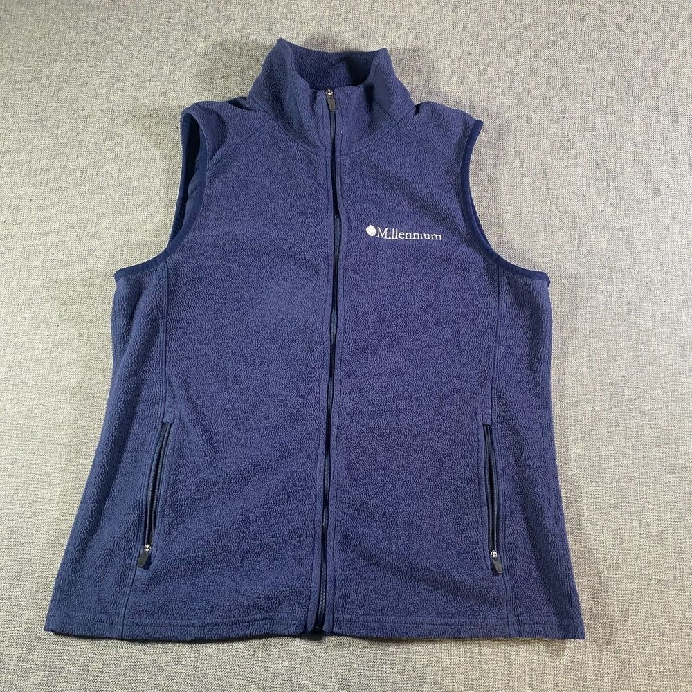 LL Bean Fitness Fleece Full Zip Vest Mens Womens Size Small Blue Lightweight